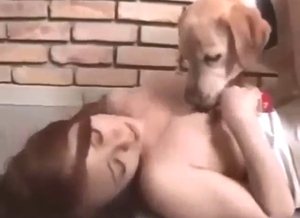 Her husband knows that she fucks horny dogs