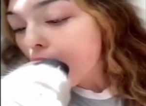 Adorable blonde making out with a dog, zoophile